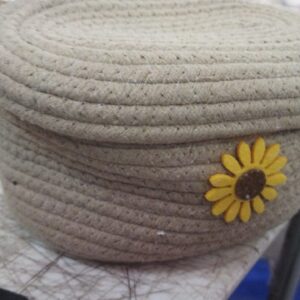 Brown Rope And Jute Storage Basket