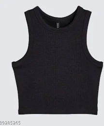 Womens Scoop Neck Sleeveless Crop Tank Top Size L