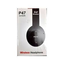 P47 Edr Wireless Bluetooth Headphone Black 1Pc