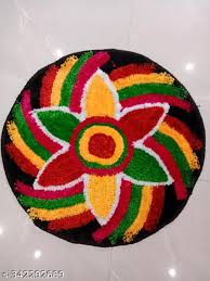 Home Decoration Rangoli Doormatfloor Matcarpetrugfloor Mat Size 24X24 Inch