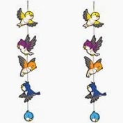 Art Vibes Colorful Sparrow Wood Matte Hanging 2Pcs