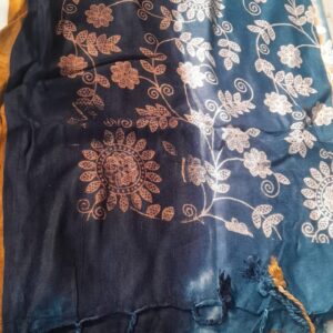 Black And Blue Printed Dupatta For Women