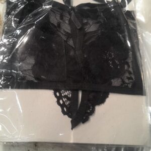 Womens Blue Lace Lingerie Set 2 Pcs Black