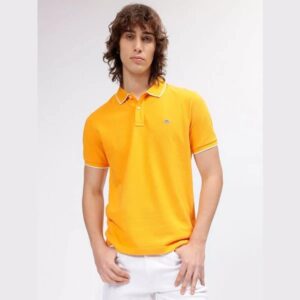Gant Men Yellow Solid Polo Collar Short Sleeves T Shirt Size M