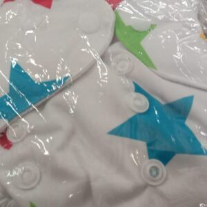 White Star Printed Baby Diaper With Pad