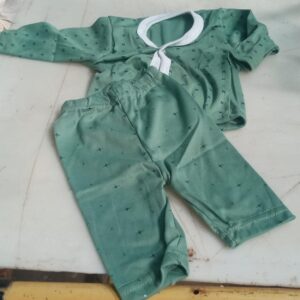Green Printed Top And Bottom For Kids Size Nb