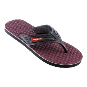 Poddar Comfort And Durability Rubber Slippers For Man Women 1 Pair Colour Maroon Size 7