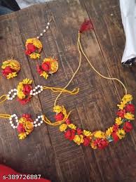 Haldi Jewellery Set Combo Haldi Jewellery Set Haldi Set Flower Yellow Flower Jewellery