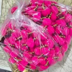 Party Propz Pink Color Hangings Decoration 6Pcs Handmade Wall Hangings