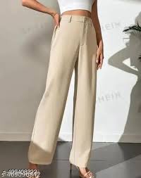 Women Trousers Cream Colour Size M