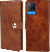 Myshanz Flip Cover For Oppo A54 Brown Colour