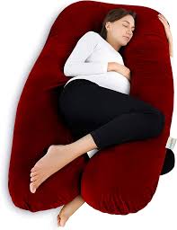 U Shape Microfibre Solid Pregnancy Pillow Red