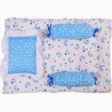 Bedding Set With Pillow For Baby Blue White
