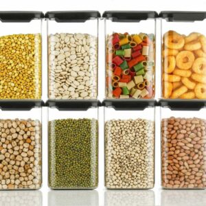 Plastic Unbreakable Square Kitchen Storage Container Set 1100Ml Pack Of 8