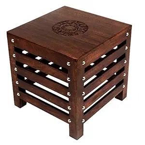 4 Merch Antique Stool Stylish Wooden Stool With Storage