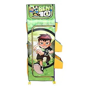 Prettykrafts Fabric Ben 10 Fun Closet 4 Shelves Kids Wardrobe Hero Ben10 Mutti Color