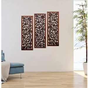 Antique House Brown Wooden Wall Panel 36 X 36 Inch Pack Of 3