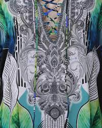 Curve Shape Tropical Print Coverup For Women Colour Green Size Xl