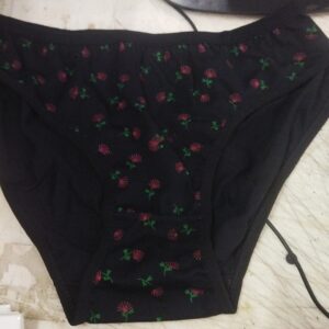 Black Color Printed Women Panty Size L
