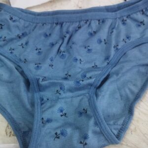 Blue Color Printed Women Panty Size L