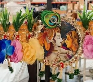 Artificial Flower Toran For Home Door Entrance Beautifully Made With Artificial Multi Coloured Flowers On Fabric Decorated