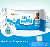 Oyo Baby Pure Water Wipes With Lid For Newborn Babies 72 Wipes