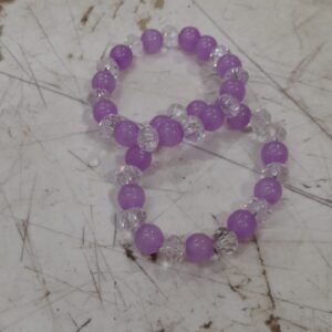 Womens White Pink Beads Bracelet Pack Of 2