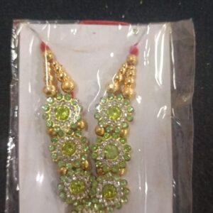 Thakur Ji Fancy Mala Necklace Parrot Color