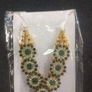 Thakur Ji Fancy Mala Necklace Green Color
