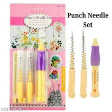 Embroidery Punch Pen Set 3 Sizes Felting Crochet Knitting Needle Tool Beginners