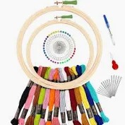 Qroof Metal Embroidery Materials Starter Kit Sizes 8 6 Inches Hoop 14 Multicoloured
