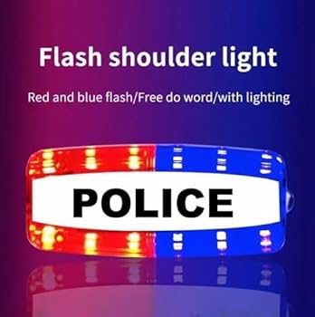Shoulder Light Police Led Flashing Warning Shoulder Light Safety Clip Lamp Flashlight Lighting Function Outdoor Rescue Traffic Guidance Security Patrols Cycling Night Run 1Ps