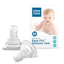 Mee Mee Anti Colic Easy Flo Silicone Teat Medium 2 Pcs