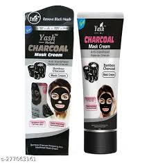 Yash Herbal Bamboo Charcoal Mask Cream For Anti Brighten Skin Oil Free Skin 130Gm