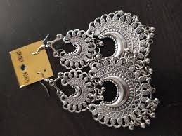 Beautiful Oxidised Silver Toned Jhumkas Earrings