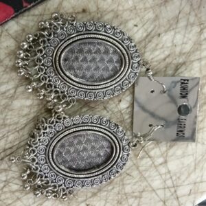 Beautiful Oxidised Silver Toned Combo Of Jhumkas Earrings