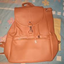 Cute Female Student Waterproof School Small Girls Backpack Office Bag Brown Color