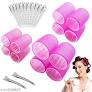 Self Grip Hair Rollers Curlers 12Pcs Heatless Hair Rollers 3 Sizes 4 Jumbo 4 Large 4 Small 12 Pcs Hair Clips Long Short Thick Fine Thin Hair Volume