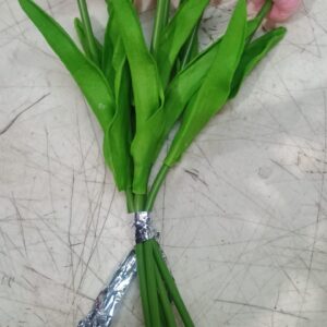 Fabric Silk Artificial Tulip Flower Sticks Set Of 6