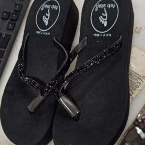 Black Colour Slippers For Women Size 7