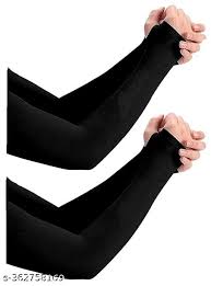 Black Color Cotton Arm Sleeves Set
