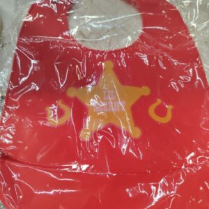 Lil Sheriff Red Color Kids Silicone Baby Bib