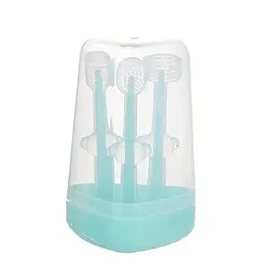 Cuteably Baby Toothbrush Set 3In1 Pista Colour