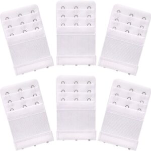 6 Piece Womens Bra Extenders White