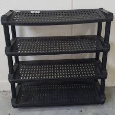 Compact Design Durable Lightweight Strong Plastic Black Shoe Rack