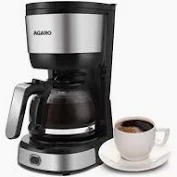 Agaro Royal 4 Big Cups Drip Coffee Maker 600 Ml Borosilicate Glass Carafe Jar 750W Water Tank Black