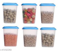 New Kitchen Container For Storage 1Kg Plastic Boxes Set Of 6