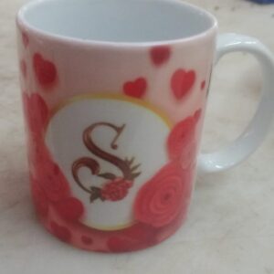 Birthday Anniversary Gift Floral Alphabet Letter S Printed 330Ml Coffee Cup