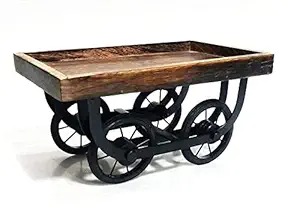 Thelaa Shape Tray With Movable Wheels For Home Decoration