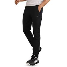 Men Slim Fit Mid Rise Track Pants Black Size L